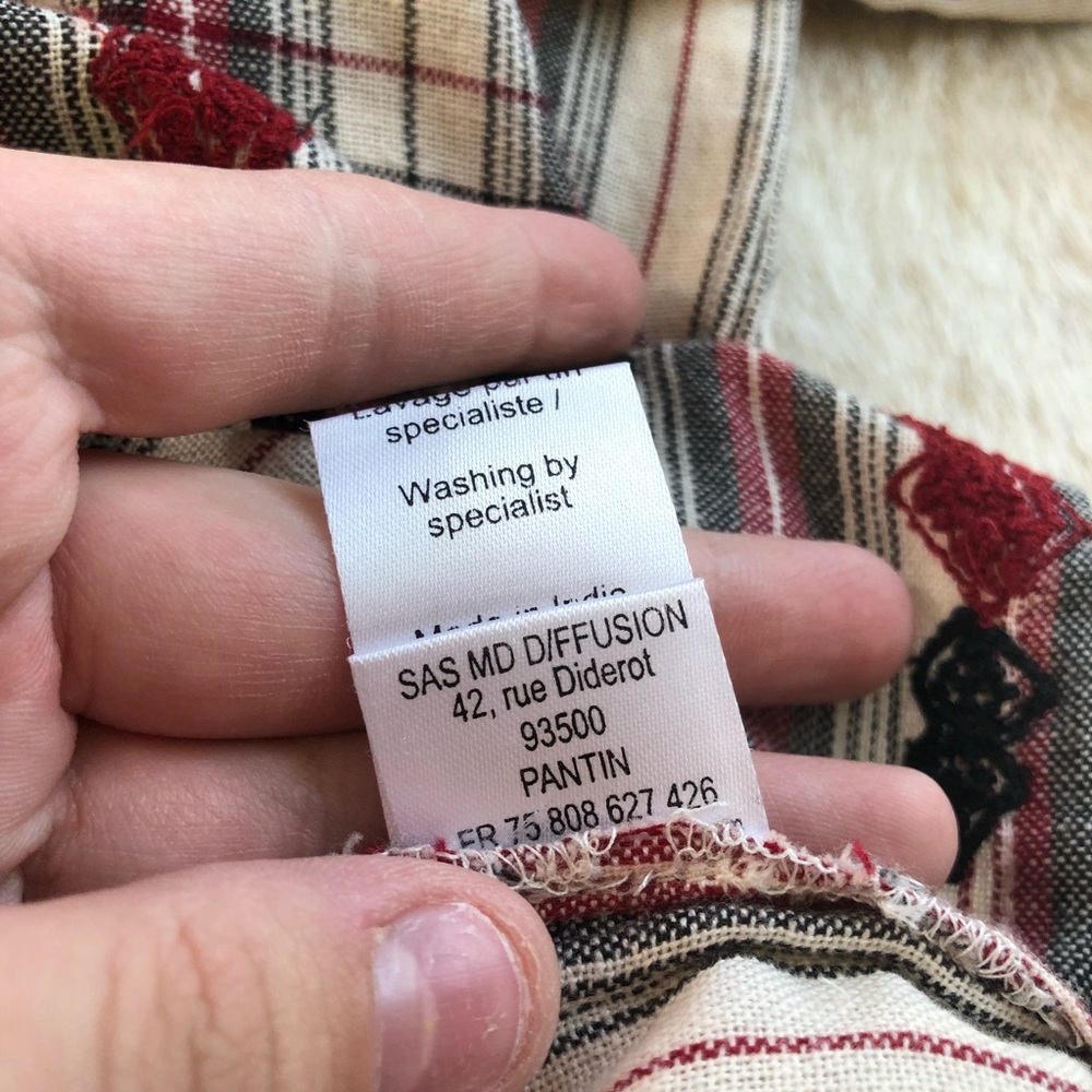 Mes demoiselles striped and plaid cotton dress - Picture 4 of 5